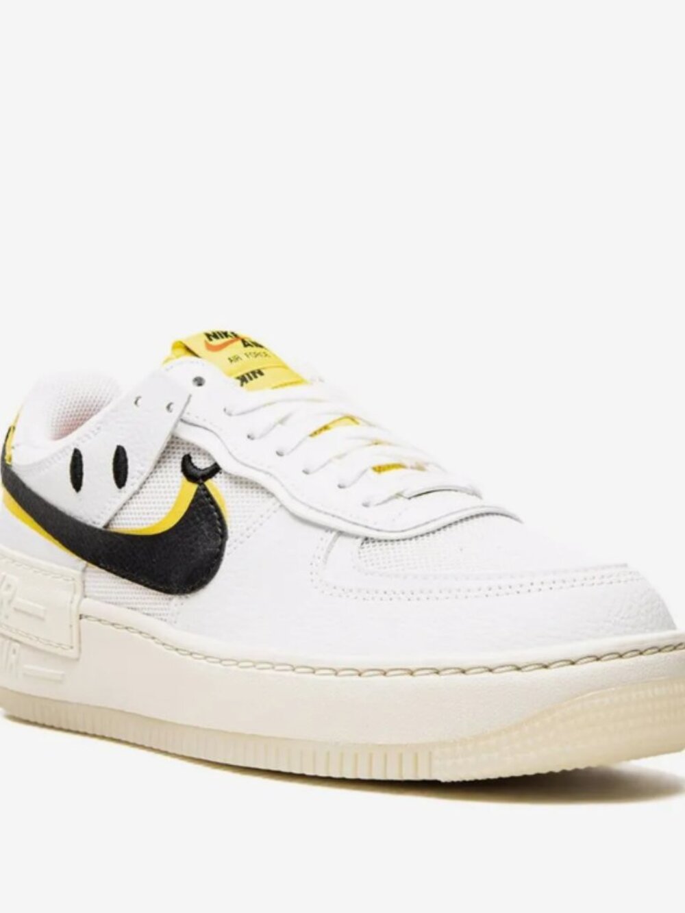 RARE* Nike Air Force 1 Shadow White Black Yellow Strike Size 9